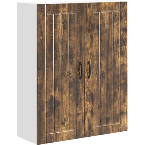 Wall Cabinet LUCCA Smoked Oak 80 x 31 x 100 cm Engineered Wood vidaXL