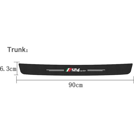 (1 pièce pour coffre) Kit de personnalisation pour Fiat 124 Spider : autocollants de seuil de porte avec logo,film de protection en fibre de carbone,protections de pédales et de bas de caisse (1/3)