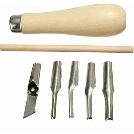 Chisel Set - 5 Pieces - Stainless Steel Blades - Wooden Handles - For Wood Carving Sculpting And Carpentry - 5 Pc (1/4)
