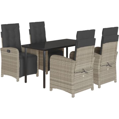 Maison Exclusive - Set comedor de jardín 5 pzas cojines ratán sin (1/5)
