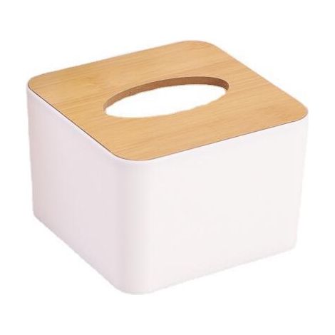 BEBUSINGOTO Estuche para guardar toallas de papel, servilletero cuadrado, soporte para papel de seda, organizador de mesa, soporte para control remoto con tapa de madera para el hogar y la oficina, co (1/3)