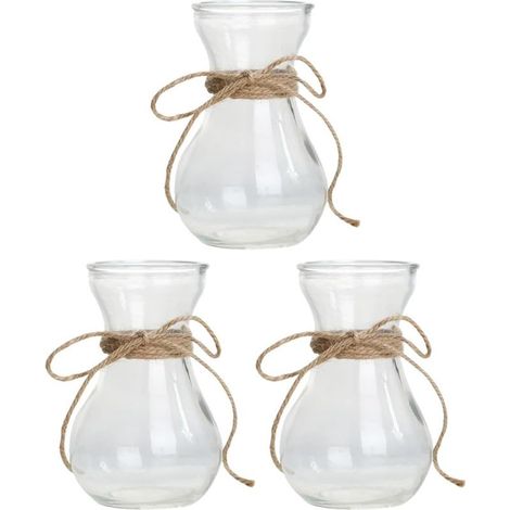 Lot de 3 Vases en Verre Transparent pour Plantes Hydroponiques Porte-Fleurs Décoratif Contenant Simple et Élégant pour Composition de Fleur Décoration Intérieure Polyvalente (1/5)