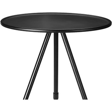 Table pliante ronde noire, table de camping pliante ultra-légère en alliage d'aluminium réglable en hauteur, adaptée aux pique-niques et excursions en plein air. (1/5)