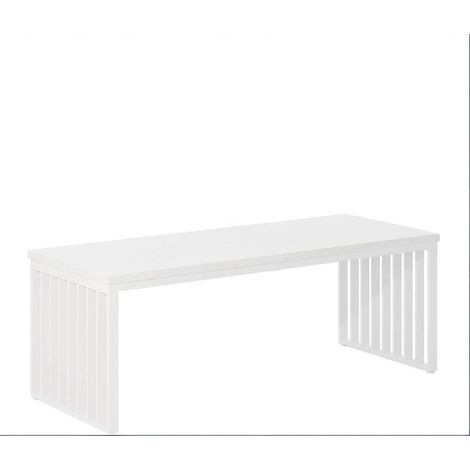 Bureau double pour deux personnes, plateau MDF blanc 180 x 60 cm, structure métal industriel, bureau informatique stable pour télétravail et travail partagé - CHICFURN (1/5)