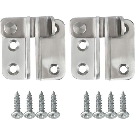 Lot de 2 verrous de sécurité coulissants en acier inoxydable brossé pour portes, loquets de sécurité pour granges, armoires, cages à animaux, clôtures en bois, salles de bain et garages. (1/5)