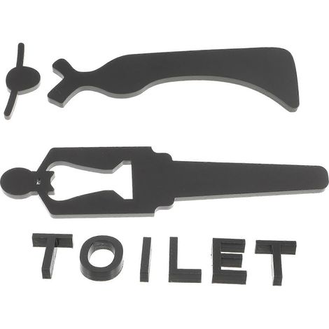 Panneau de porte de toilettes en acrylique, ensemble de panneaux de salle de bain unisexes (5 pièces) (1/5)