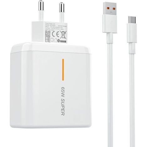 Chargeur 65 W - Câble USB C 2 M - Charge Rapide Compatible USB PD - Pour Smartphones Et Tablettes - 1 Pièce