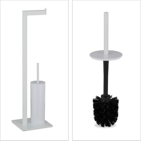 Portascamosso WC design elegante bagno ottimizzazione dello spazio 40 x 25 x 15 cm in acciaio bianco 130011803