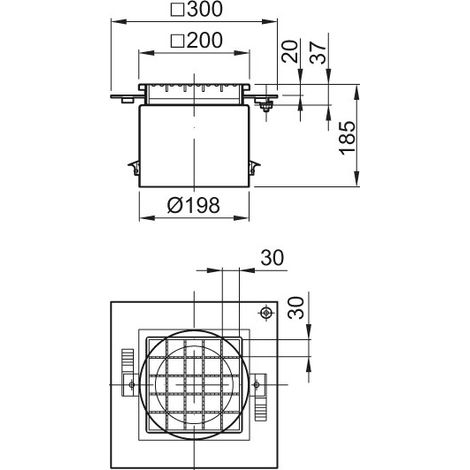 ACO Aufsatzstück Variant-CR 200x200/ L15/ V2A/ rutschh., 9519.60.92