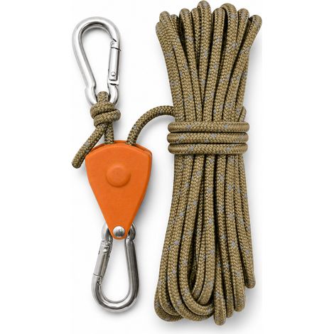 Corda tirante riflettente 4 mm x 4 m per tenda kaki (1/5)