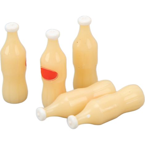 Lot de 12 mini bouteilles de soda blanches avec panier de rangement, décoration simulée de boisson pour maison et cuisine, jouet miniature ornemental. (1/5)