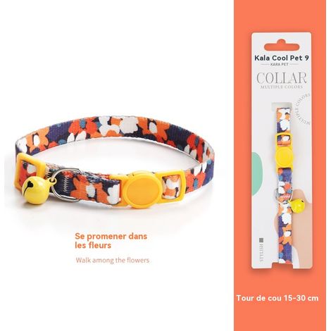 Collier pour chat avec clochette - Sécurité anti-étranglement - Couleurs tendance - Convient aux chats ayant un tour de cou de 15 à 30 cm