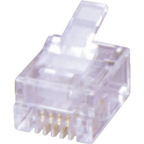 Fiche modulaire mâle RJ12 MH Connectors MHRJ126P6CR 6510-0104-04 RJ12 mâle, droit Pôle: 6P6C transpa