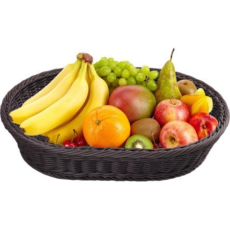 Panier à pain tressé pour pommes de terre - rangement et décoration - plateau rond en rotin (1/5)