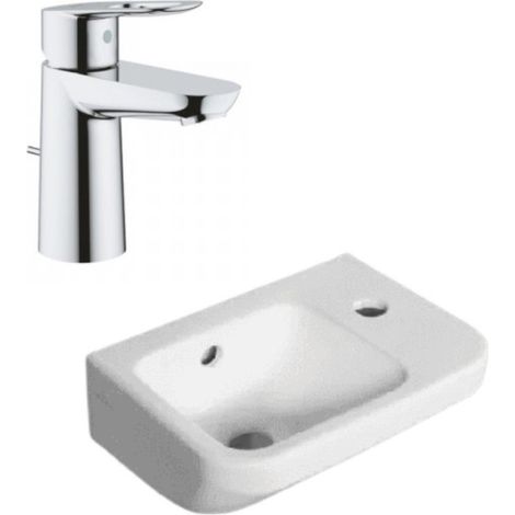 Ensemble lave mains VILLEROY ET BOCH Architectura avec robinet lavabo Grohe Bauloop (taille S)