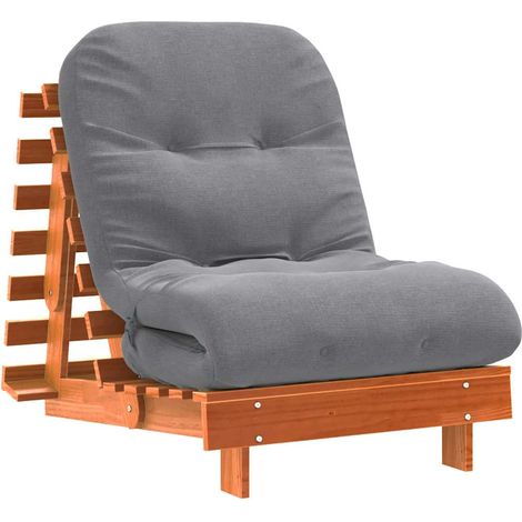 Maison Exclusive - Futón sofá cama con colchón madera maciza marr