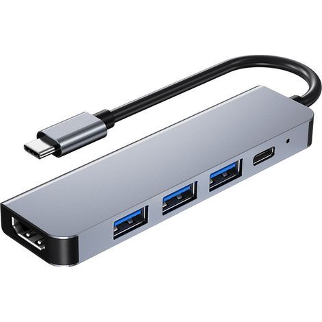 Applicable USB-C Hub - 6-in-1 Multi-Functional Dock Features a 4K HDMI Port, a 100W PD Port, Two USB-A Ports, and an SD/TF Card Slot, Compatible with Devices Such as MacBook Pro, Air, iPad, Pro, and X (1/3)