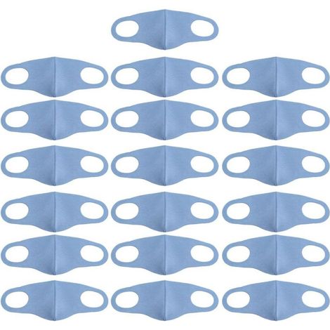 20pcs Masque réutilisable, masque de protection pour tous les jours, masque communautaire - bleu denim - réutilisable (lavable) - avec pince-nez - protection temporaire pour le nez et la bouche, visiè (1/5)