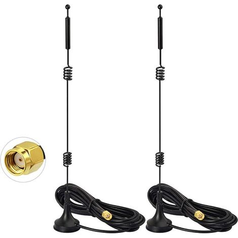 Antenna WiFi omnidirezionale cablata dual-band 2.4GHz/5.8GHz Bingfu 9dBi MIMO RP-SMA per TP-Link, ASUS, D-Link, Fenvi, amplificatori, router, telecamere WiFi, schede PCIE e reti wireless. (1/5)