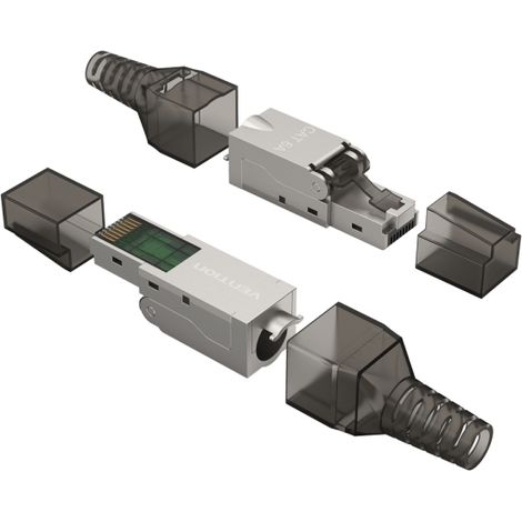Vention Conector para Cable de Red RJ45 Cat.6 FTP - Sin Herramientas - Color Gris
Características:
-Carcasa: aleación de zinc + PC
-Calibre del cable: