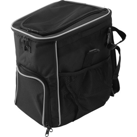 Panier de vélo pour chien, imperméable, respirant et amovible, sac à dos de transport pour chien, idéal pour les voyages en plein air, noir (1/5)