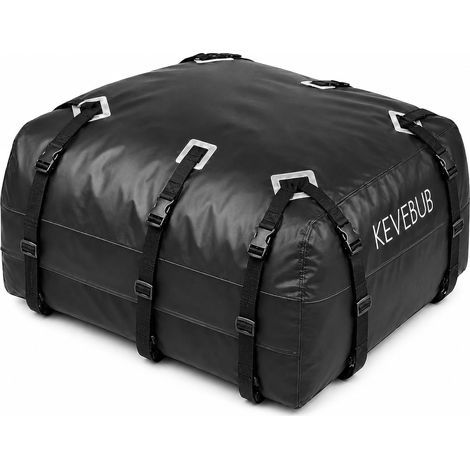 Coffre de Toit Souple - 600L (21 Cu Ft) Étanche - Sac de Toit Voiture Pliable pour Tout Véhicule Avec/Sans Barres - Inclut Tapis Antidérapant, 6 Crochets (1/5)