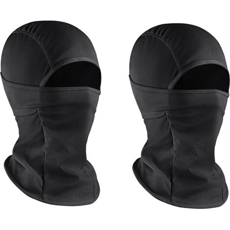 Lot de 2 cagoules pour moto, cyclisme, ski, protection UV pour homme/femme, noir, Noir , Taille unique (1/5)