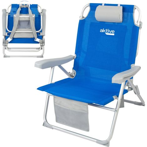 Silla Mochila Aktive Beach XXL Azul Cómoda para Playa (1/5)
