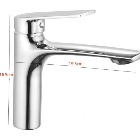 All-copper gunmetal gray washbasin faucet, hot and cold water faucet, hotel/guesthouse/home bathroom under-counter basin single-hole faucet -- Electroplated Phantom