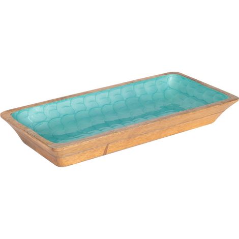 Signes Grimalt Bandeja De Decoración Cocina  Bandeja L Cajas Y Bandejas Azul 18x39x5cm 35957