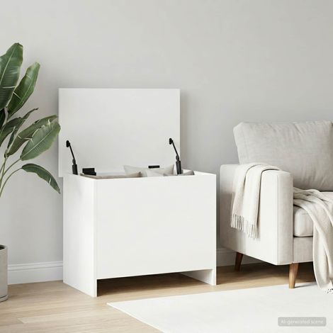 vidaXL Coffre de rangement Blanc 60 x 40 x 50 cm Bois d'ingénierie (1/5)