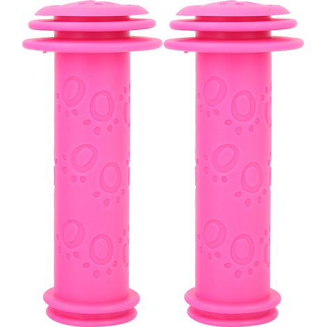Poignées de guidon antidérapantes pour vélo et trottinette enfants - Rose rouge (1/5)