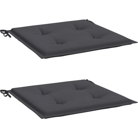 INLIFE Coussins de chaise de jardin 2 pcs Anthracite 40x40x3 cm Tissu (1/5)