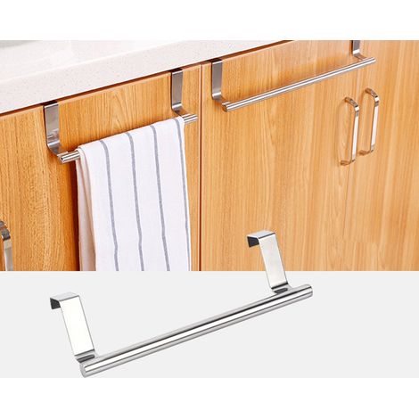 Porte-serviettes en acier inoxydable, étagère suspendue pour porte de placard, support mural salle de bain et cuisine.