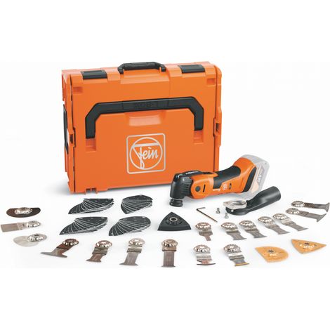 Fein – Outil multifonction sans fil 18V – Moteur PowerDrive sans balais – Porte-outil StarlockMax – Système anti-vibrations – Coffret L-Boxx