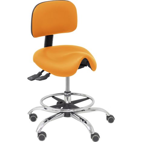 Sgabello Zarza in ecopelle arancione
