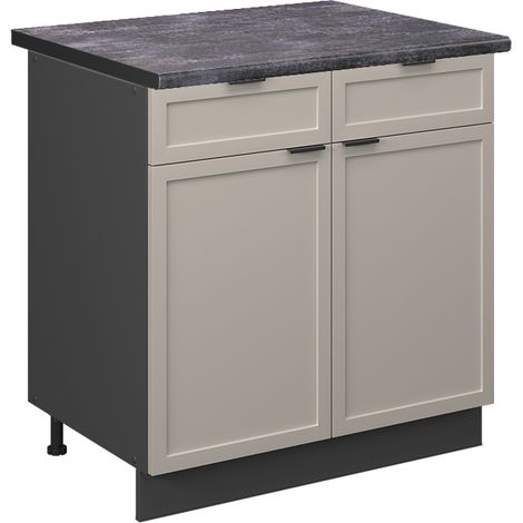 Mobiletto base per cucina Fame-Line, GrigioBeige, 80 cm , PL Antracite, Vicco