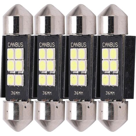 ampoules LED de 3,5 cm (1,4 pouce), 330 lm, 6000 K pour l'éclairage de plaque d'immatriculation, de plafond, de tableau de bord, de portières latérales et d'entrée. (1/5)