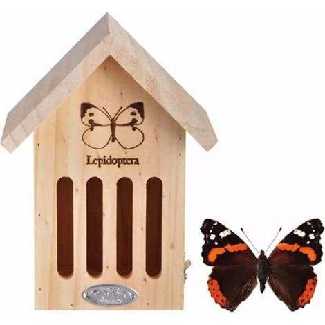 Esschert Design Schmetterlinghaus mit Silhouette - Kiefernholz