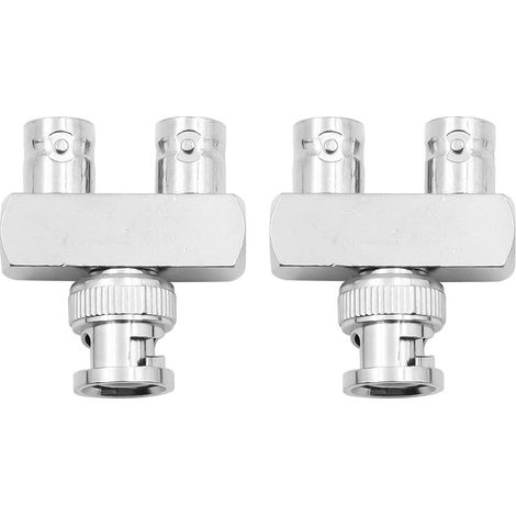 Lot de 2 adaptateurs BNC mâle vers double type F femelle type Y 3 voies T femelle adaptateur répartiteur pour antenne CB 4G talkie-walkie CCTV radio portable radio amateur HD vidéo HDTV (1/5)