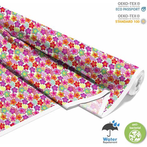 TISSUS DÉCORATIFS D'EXTÉRIEUR OXFORD - Motif fleurs style hippie I DX369 (1/5)