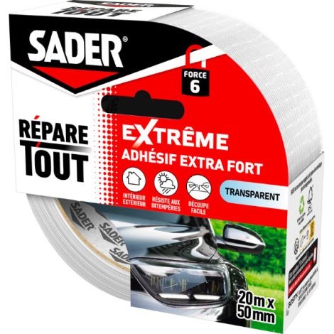 Sader Adhésif Répare Tout - 20m x 50mm Couleur: TRANSPARENT