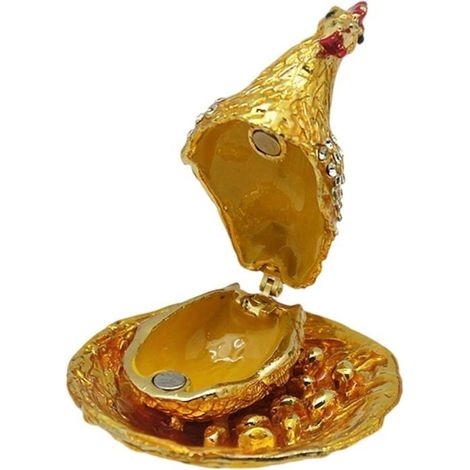 Sculpture Poules Pondeuses Décoration en Métal Incrusté Symbole Richesse pour Ornement Bureau