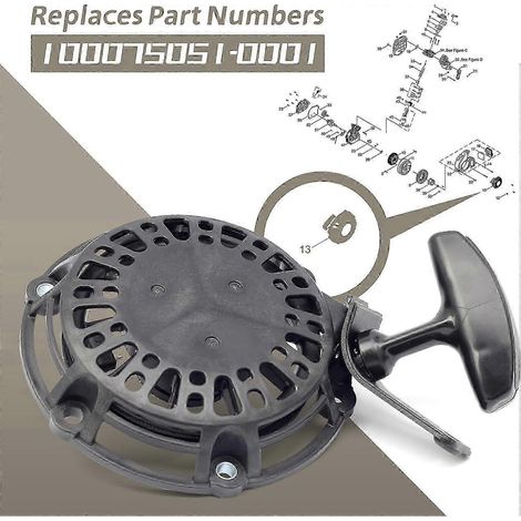 GT148 Arranque por cuerda 1000750510001 Conjunto de arranque por retroceso 636996002 Repuesto para Champion 2500W Edición 0618