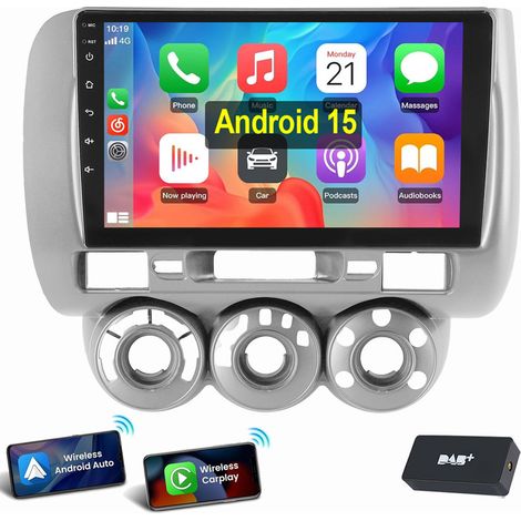Autoradio Android 15 GPS WIFI RDS BT pour Honda Jazz II GD GE2 GE3 2002-2007 1+32G DAB