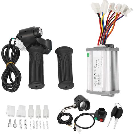 48V 1000W Contrôleur Moteur à Balais avec Poignée d'Accélérateur, Clés, Interrupteur de Phare Avant, Kit de Conversion pour Vélo Électrique et Scooter (1/5)