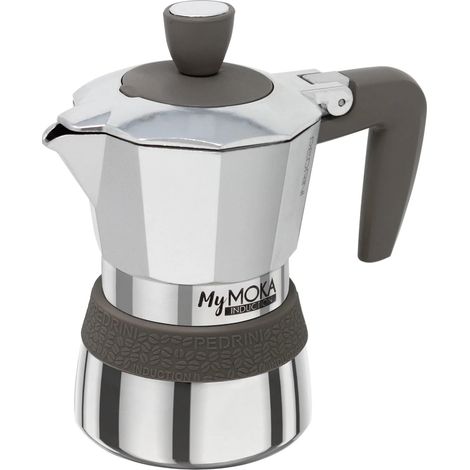 Pedrini mymoka induction 6 tazze caffettiera - tortora