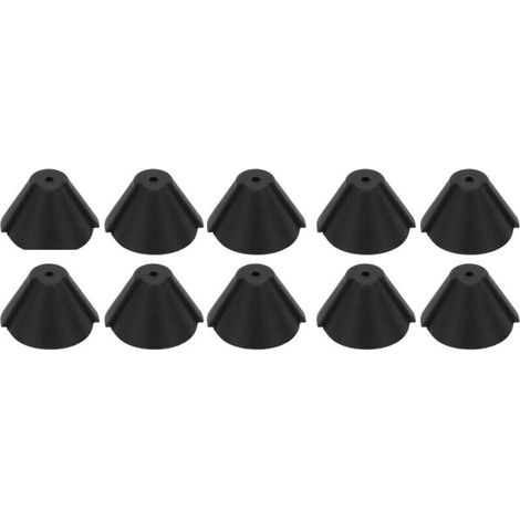 10 pièces Bouchons d'Oreille Amplificateurs Auditifs en Silicone Souple, Forme Corne, Noirs (1/5)