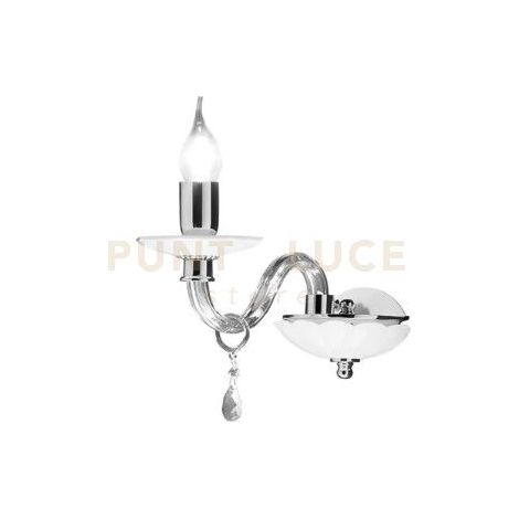 APPLIQUE 1306 1 LUCE FUME' E CROMO ATTACCO E14 H.20CM