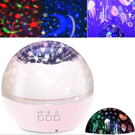 Veilleuse enfant 2024 avec projection d'étoiles et d'océan, 8 couleurs changeantes, rotation à 360°, lumière chaude pour dormir (1/5)